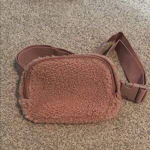 Cozy Pink Sherpa Belt Bag